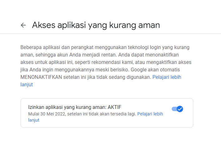 setting smtp di gmail