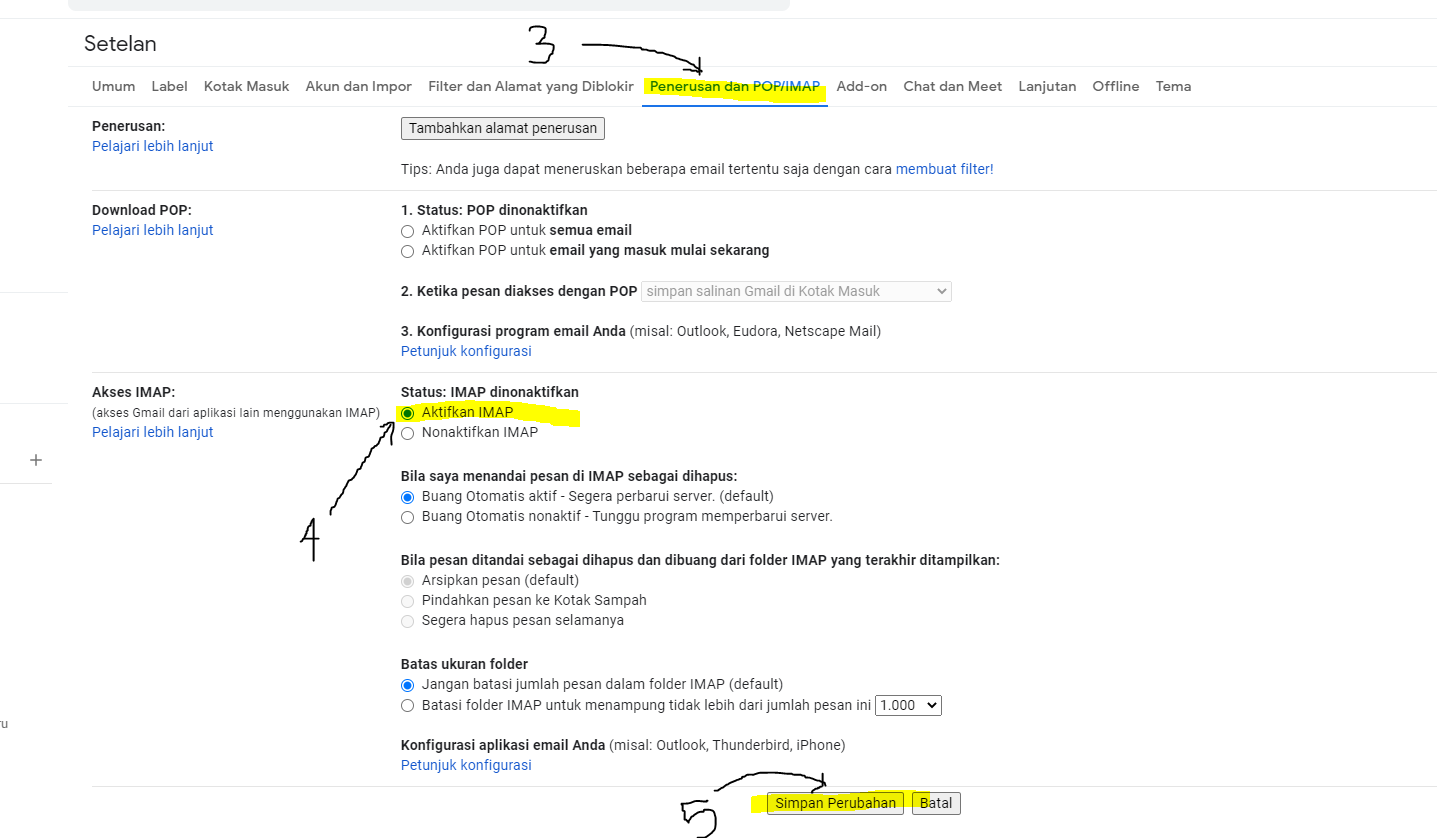 setting smtp di gmail