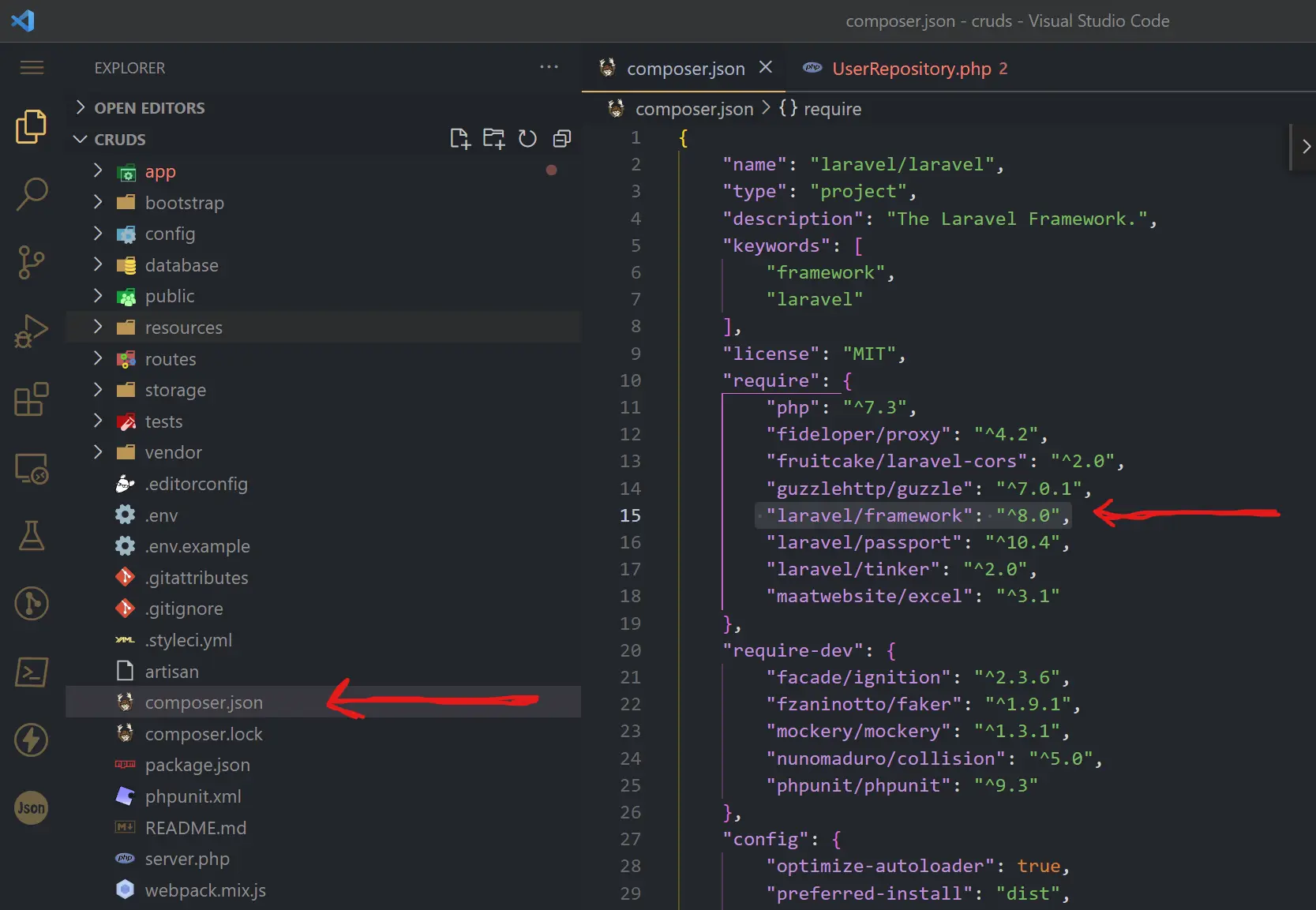 cara cek versi Laravel artisan