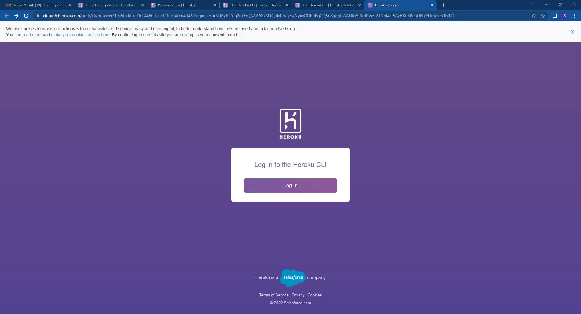 Heroku CLI Windows login proses