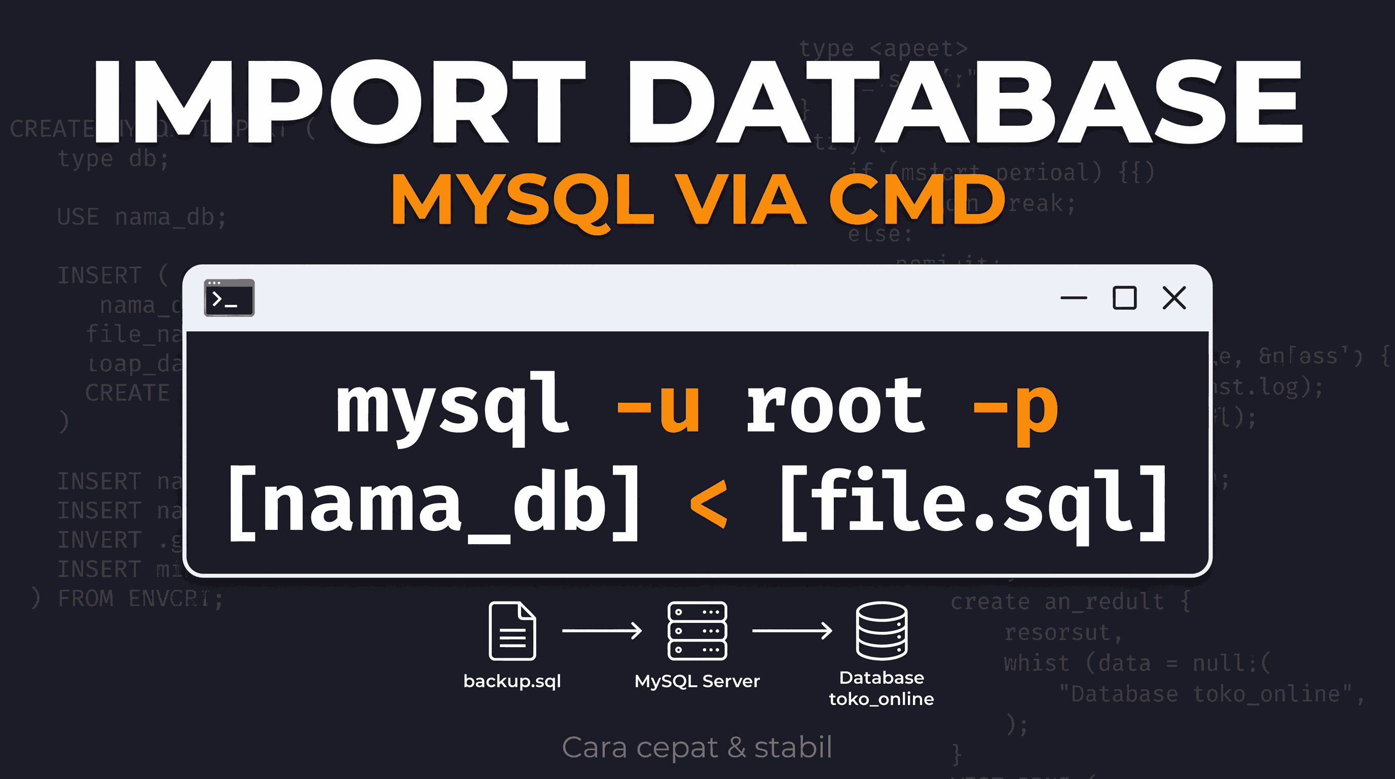 Cara Import Database MySQL dengan CMD di Windows