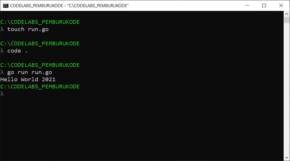 menjalankan golang di windows