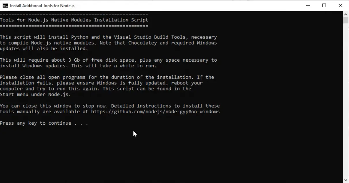 proses install NodeJS