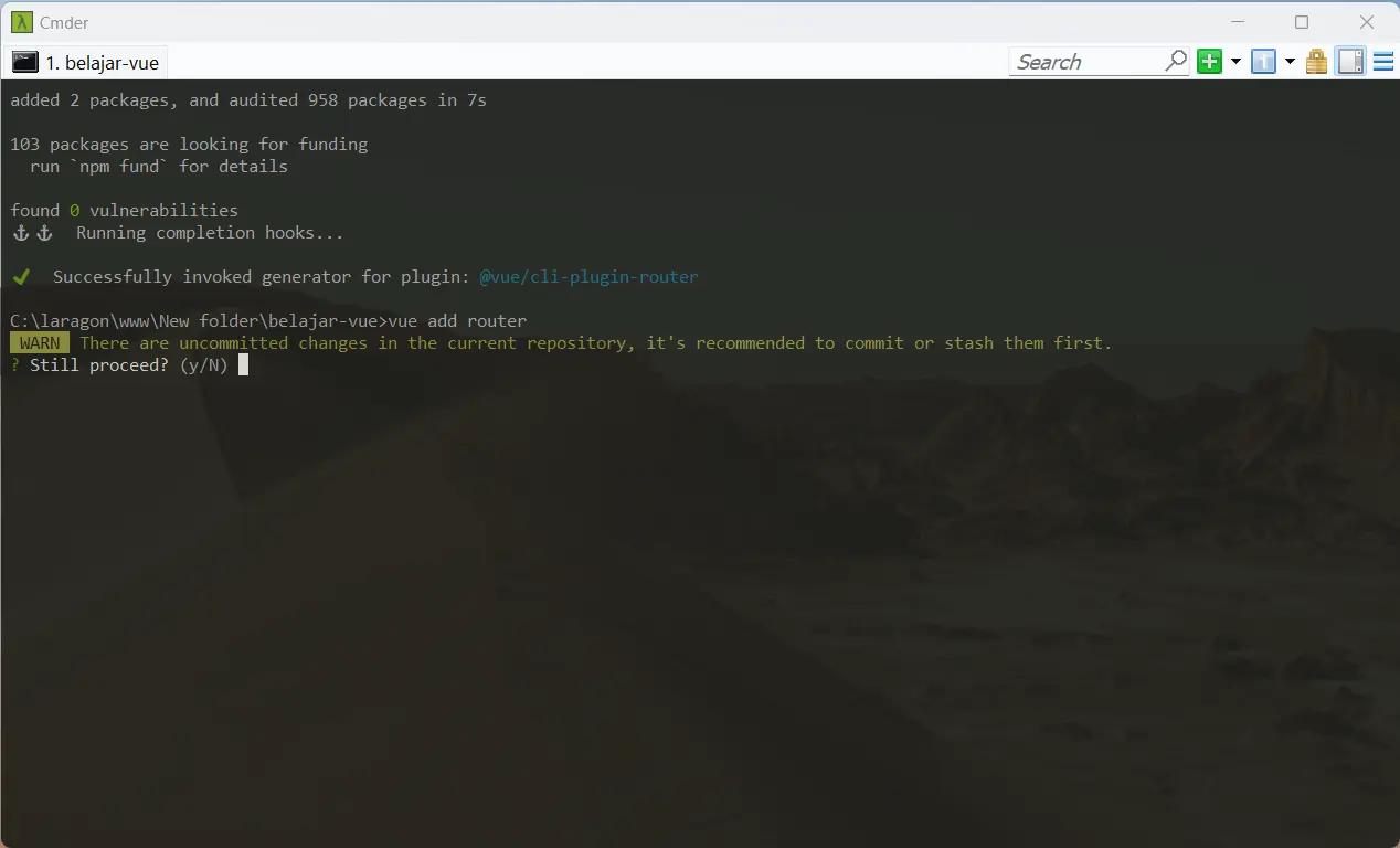 process install vue router