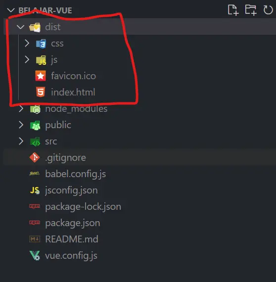 vue cli running and build local in folder dish