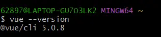 vue cli in windows with git bash