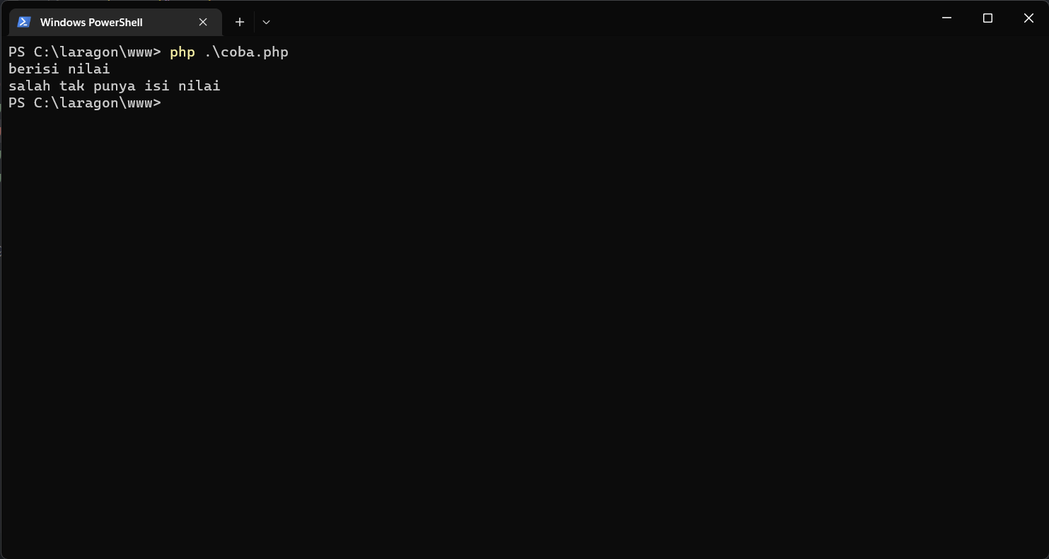 Outpunya isset di php