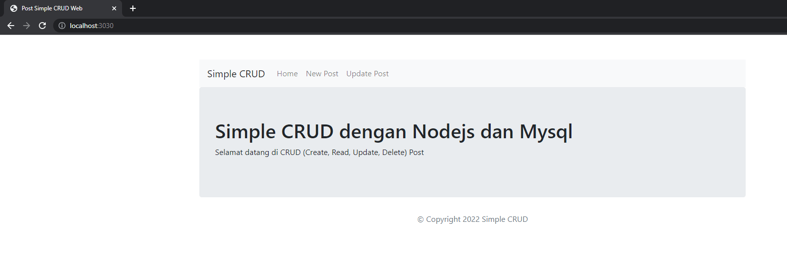 page Home EJS Web App CRUD simple