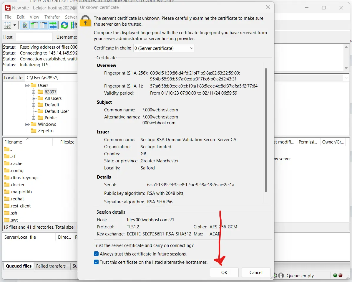 000webhost config account ftp