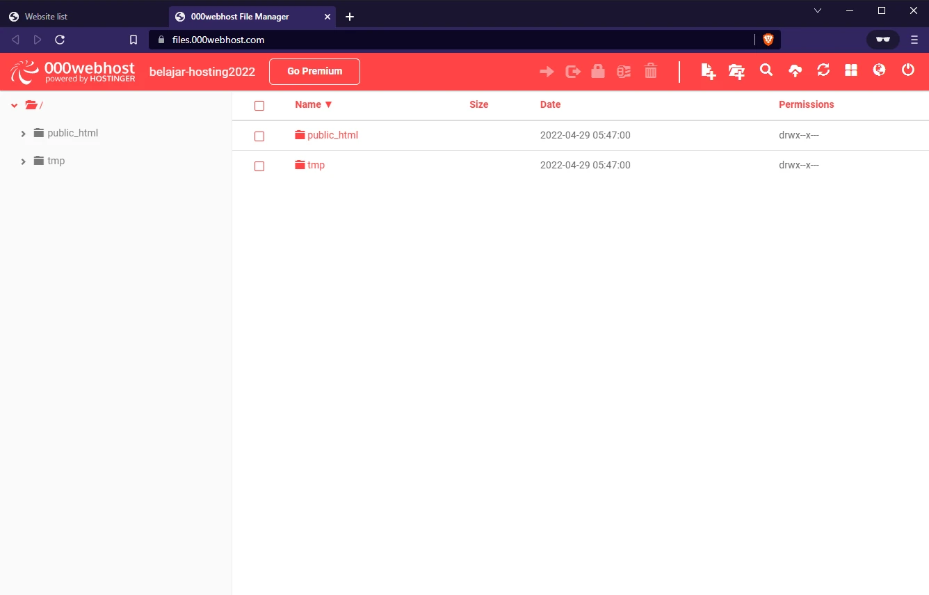 image 000webhost interface dashboard manager